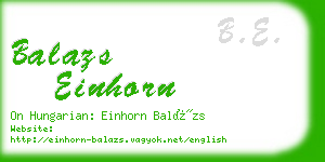 balazs einhorn business card